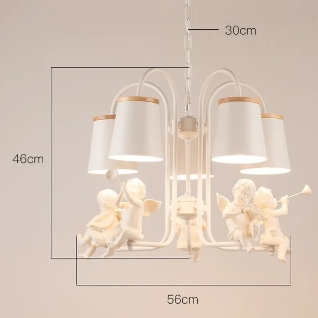 B Страна смолы светодиодный подвесные светильники творческий ангел Hanglamp Современная Подвесная лампа скандинавские светильники 5 головок Спальня Luminarias - Цвет корпуса: B