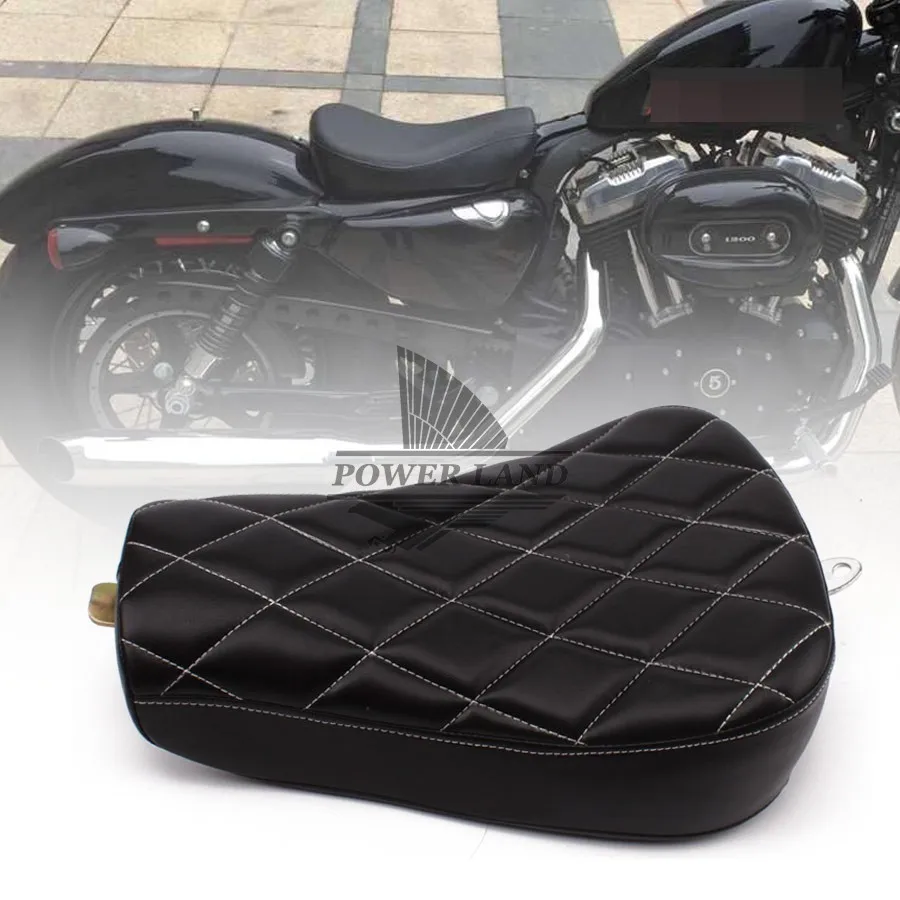 1pc Motorcycle Black Driver Grid Shape Seat Sofa Tour Seat Bench Front