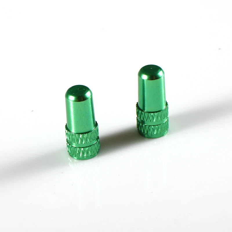 Aluminum Alloy Road MTB Bike Tube Tyre Bicycle Tire Wheel French Tyre Dustproof Bike Presta AIR Valve Cap Accessories - Цвет: green