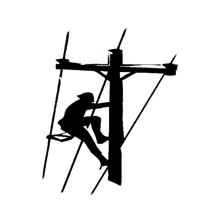 

10.1cm*12.5cm Lineman Electrician Fun Car Sticker Decals Decor Black/Silver Vinyl S6-3905