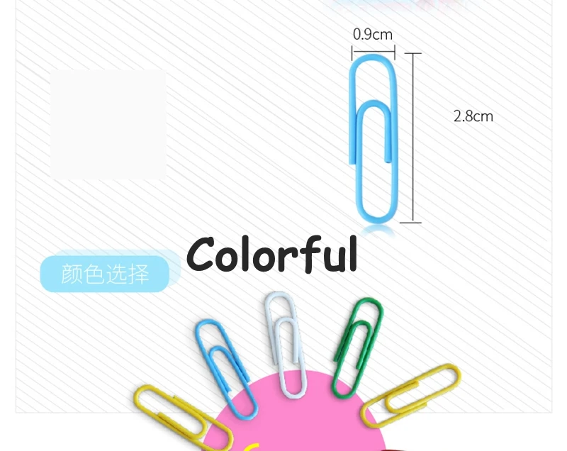 1000 шт./лот гастроном 0024 цвет Бумага клип 28 мм Красочные Бумага клипы 10 коробки полный оптовая продажа