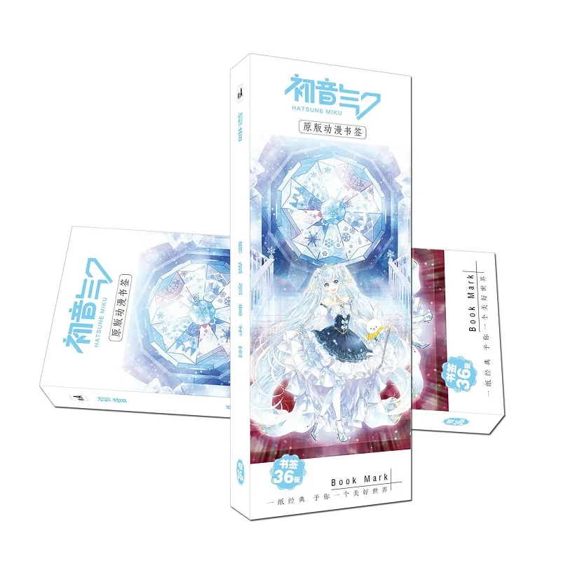 

36 Pcs/Set Japanese Anime Hatsune Miku Paper Bookmark Stationery Bookmarks Book Holder Message Card