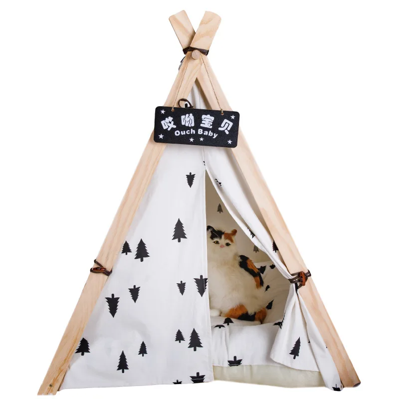 

Detachable Cotton Canvas Small and Medium Pet Nest Winter Triangle Pet Tent Little Tike Triangle Playhouse for Kids Outdoor