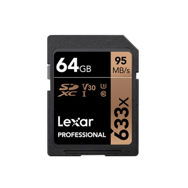 Lexar 633x SD карта, 32 ГБ, класс 10, 95 МБ/с. UHS-I слот для карт памяти 64 ГБ 128 ГБ 256 V30 U3 для 1080p Full-HD 4K Камера - Емкость: 64GB