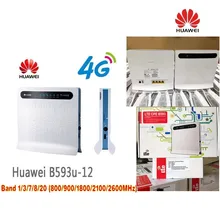 Разблокированный huawei B593 B593u-12+ 2 шт антенна 4G LTE 100 Мбит/с CPE маршрутизатор с слотом для sim-карты 4G LTE WiFi маршрутизатор с 4 Lan портом