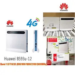 Открыл huawei B593 B593u-12 + 2 шт. антенны 4 г LTE 100 Мбит/с CPE маршрутизатор с sim-карты слот 4 г LTE Wi-Fi маршрутизатор с 4 Lan Порты и разъёмы