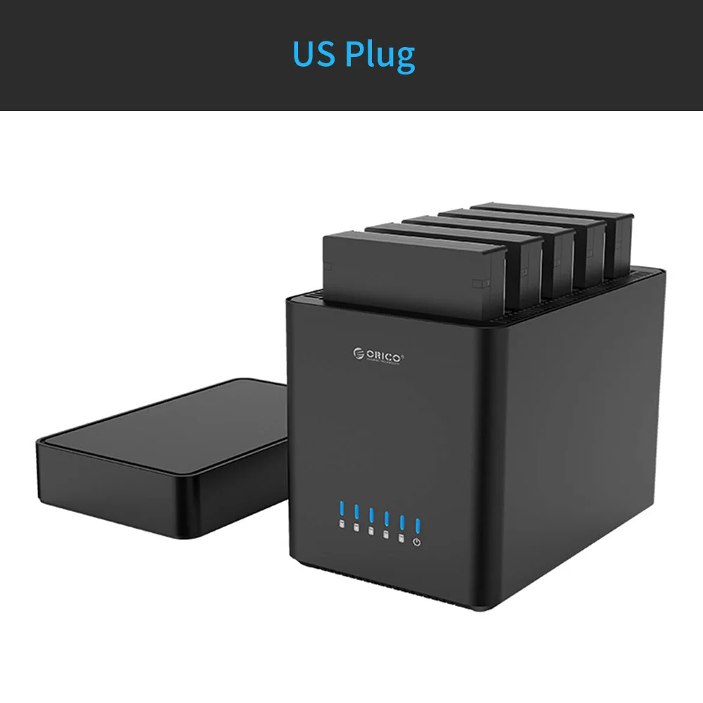 ORICO 5 Bay USB3.0 корпус для жесткого диска магнитного типа 3,5 дюймов док-станция для жесткого диска Поддержка 50 ТБ Макс 5 Гбит/с UASP 12 В адаптер - Цвет: US Plug