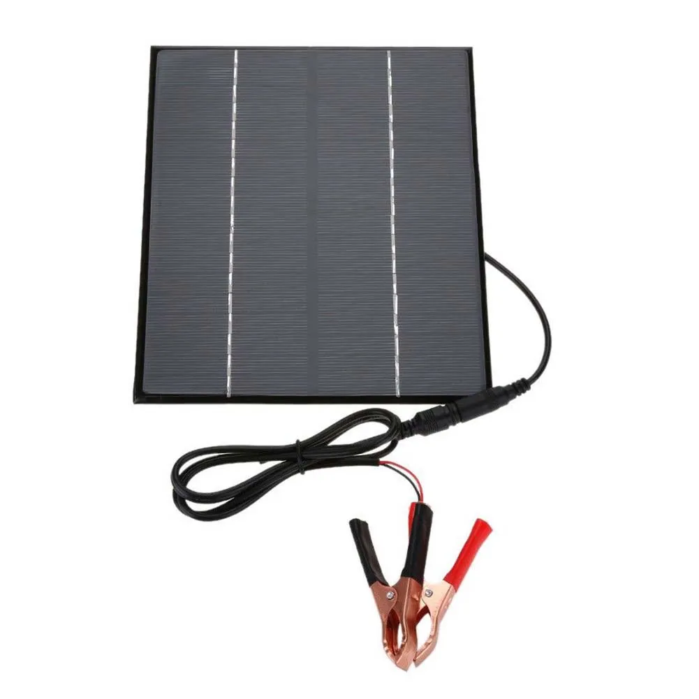 

Portable Home 12V Car Camping Boat Battery Charger 5.2W Solar Panel+5521DC Output with Battery Clip Dropshipping