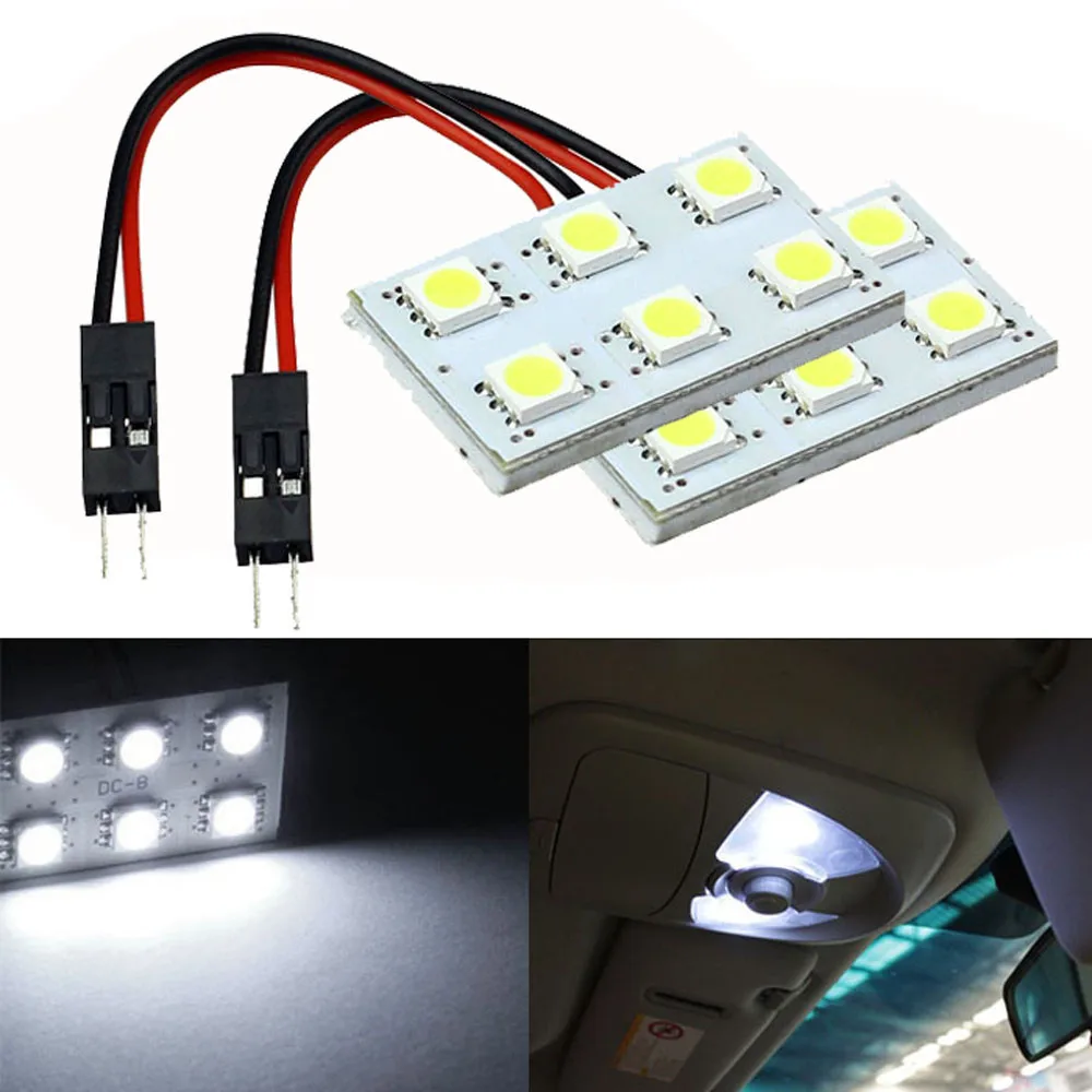 2 шт. Универсальный 6 SMD 5050 Светодиодный T10 BA9S купол с фестонами интерьера