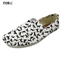 FORUDESIGNS/Повседневные лоферы; Женская мозаика с изображением собаки; женская модная парусиновая Летняя обувь с 3D-принтом; женская обувь без застежки на плоской подошве