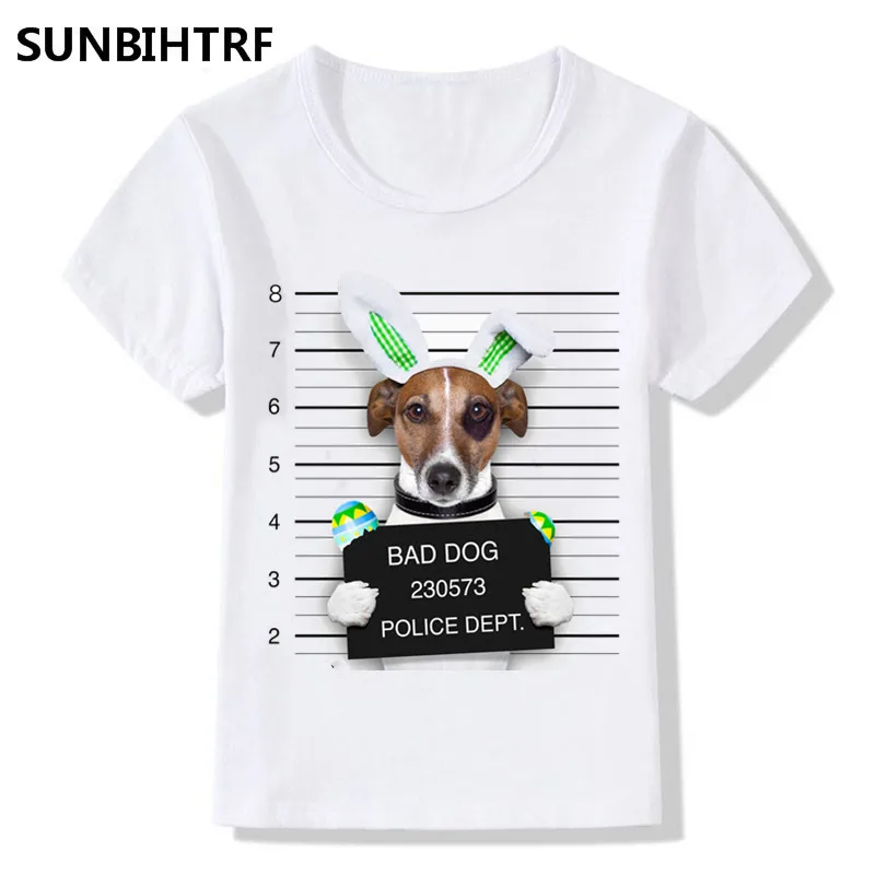 Большой мальчик и девочка замуж Bad Dog забавные Дизайн футболки дети короткий