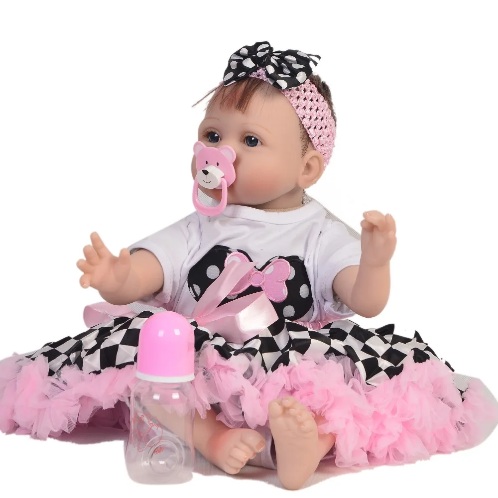 

New design 55cm Soft Silicone Doll Reborn Baby 22" Toy For baby Newborn Baby Birthday Gift play house toys doll Early Education