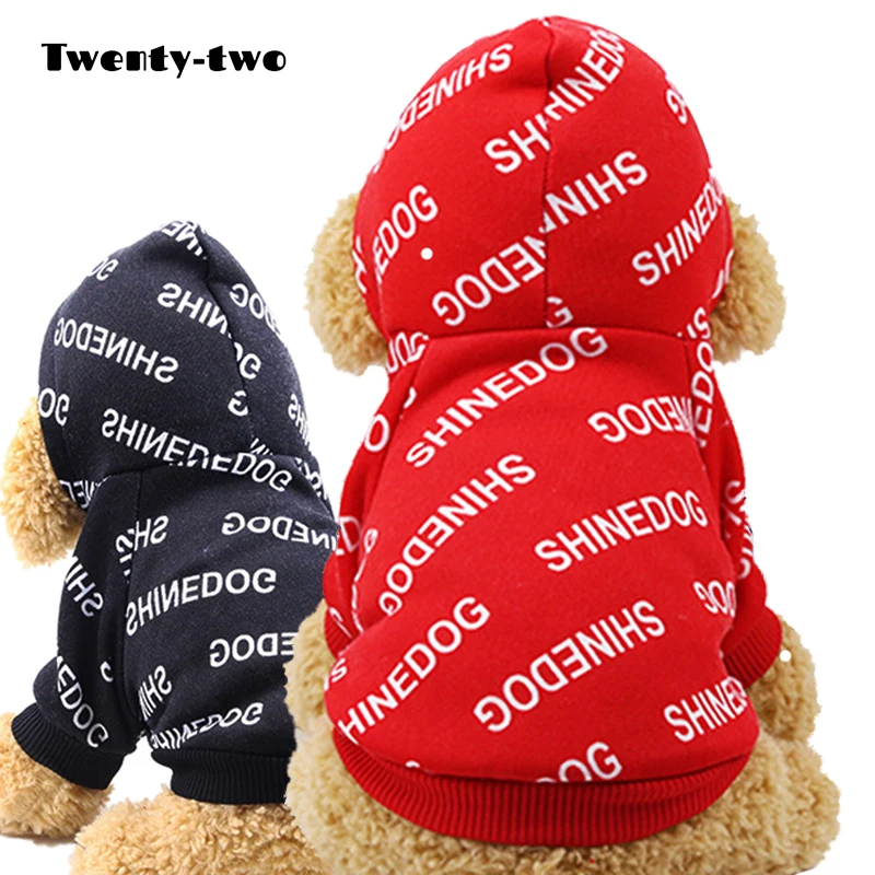

Autumn Winter Cotton Small Dog Hoodie Teddy Chihuahua Cool Hoodies For Dogs Puppy Dog Pet Clothes Clothing Red Black Coat Outfit