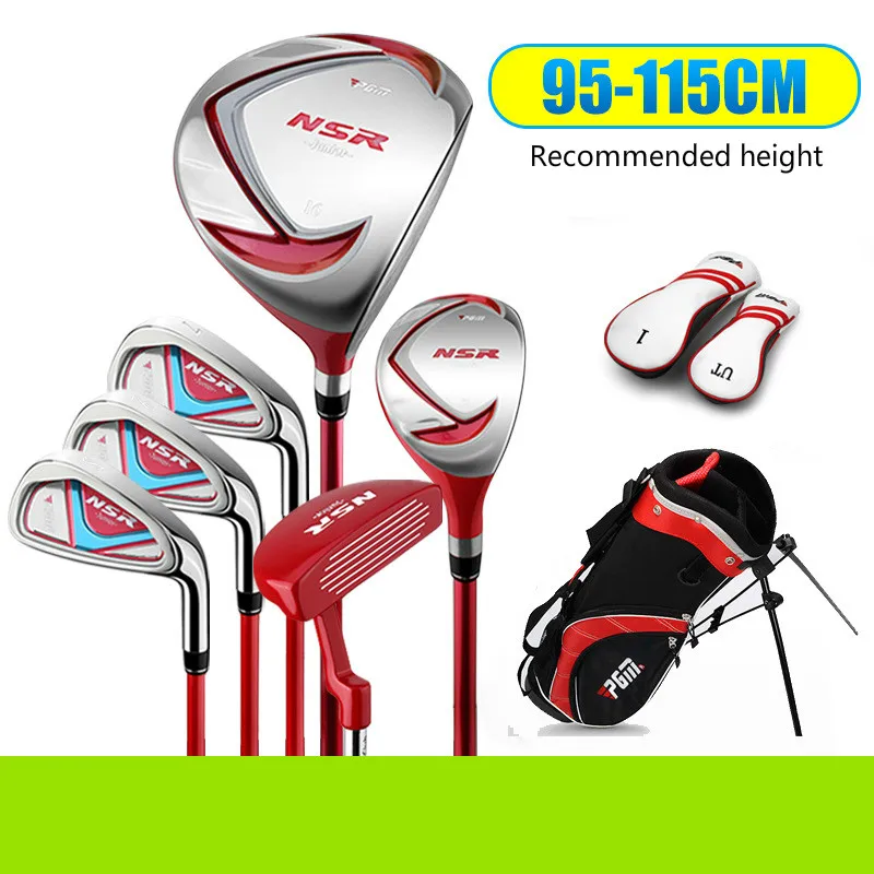 red 95-115cm PGM Boys'Golf Club Комплект подходит для мальчиков и девочек 6 клубов JRTG006 - Цвет: red 95-115cm