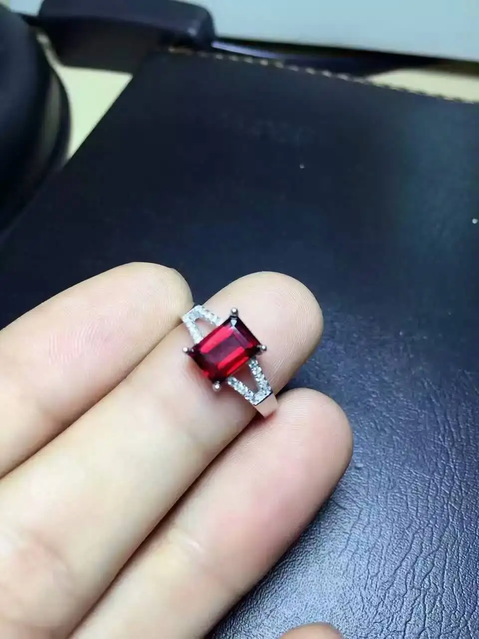 Natural red garnet gem Ring Natural gemstone Ring S925 sterling silver trendy elegant Square pillow shape women party Jewelry Natural red garnet gem Ring Natural gemstone Ring S925 sterling silver trendy elegant Square pillow shape women party Jewelry