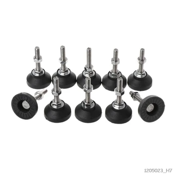 

10pcs Adjustable Lathe Leg Thread Type levelling Feet Swivel Base Articulating Leveling legs Furniture Glide Pad M8