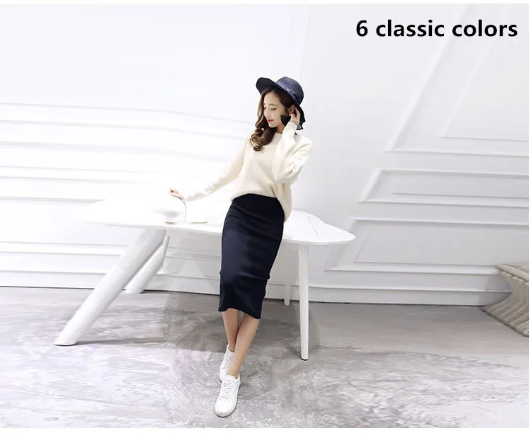 Winter Bodycon Skirt Women Stretchable