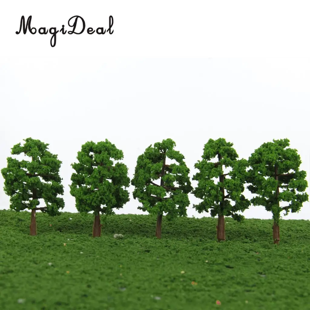 MagiDeal 20Pcs 1/150 Scale Plastic Model Trees Train Railroad Street Railway Scenery for Garden House Park Scene Layout Decor