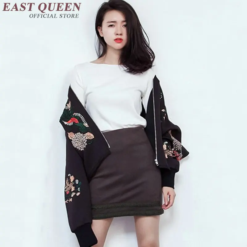 Aa2437 Femelle Bomber Femmes Vestes Y Broderie Chemise Brodé 1 XwFfFYgq