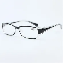 Простые удобные квадратные очки унисекс из поликарбоната для чтения для мужчин и женщин прозрачная Оправа очков для дальнозорких зеркальные 1,0-4,0 R235