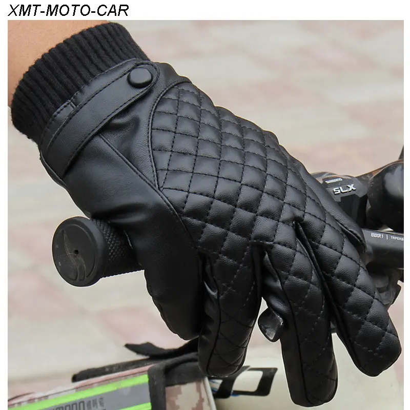 KCSZHXGS motorcycle gloves leather motorbike e bike touch screen car