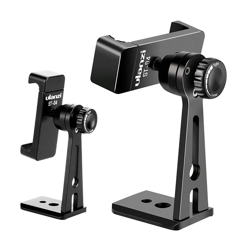 

Ulanzi Adjustable ST-04 Tripod Mount Adapter Vertical 360 Rotation Phone Clipper Stand quick release for iPhone X Samsung Xiaomi