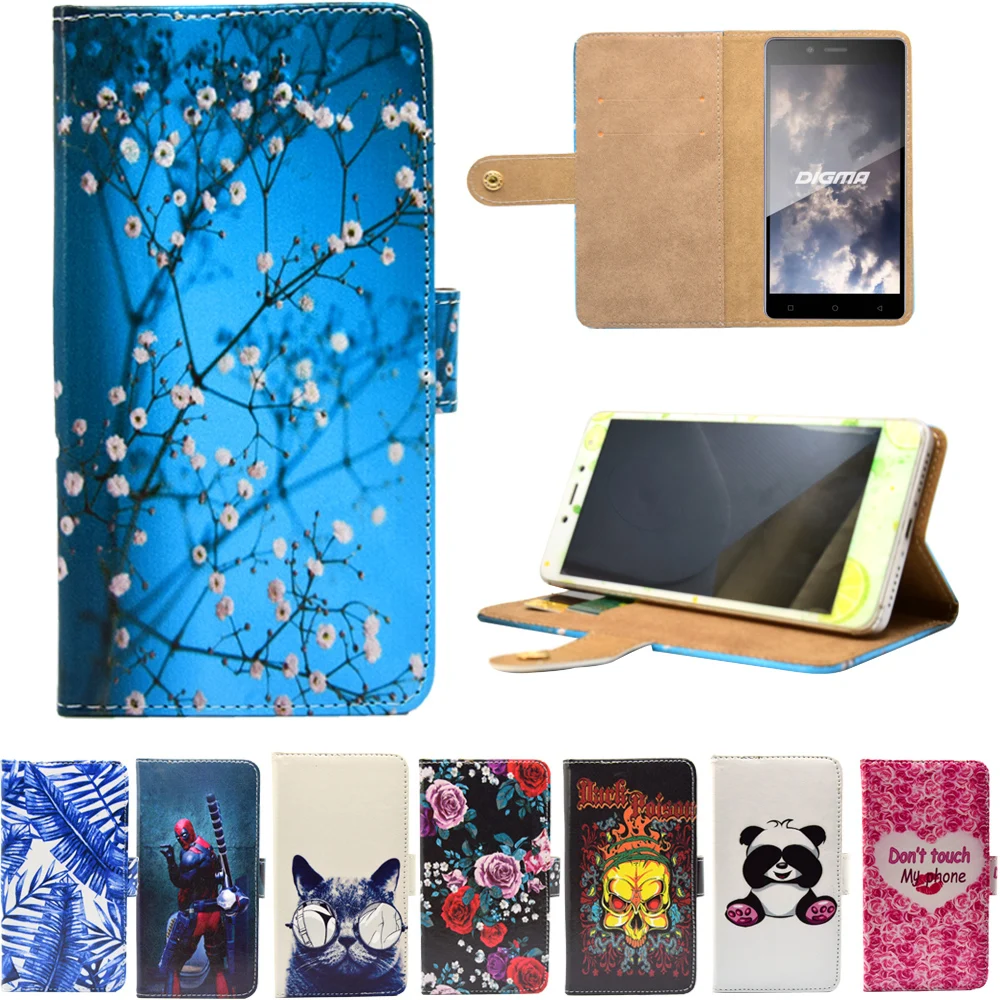 

New arrival PU Leather Phone Cases Cartoon Flip Wallet Stand Cover Case for Digma VOX S502 3G VOX S502 4G VOX S502F 3G