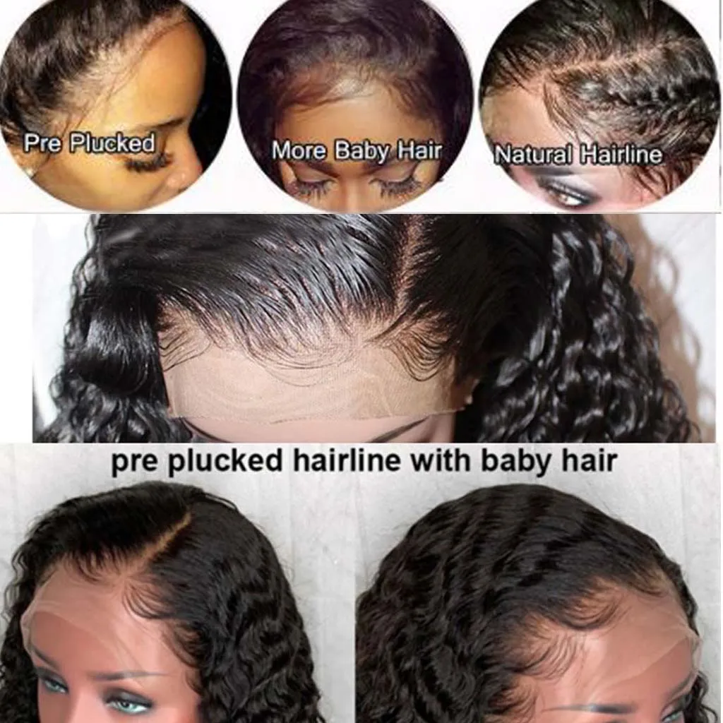 Megalook Deep Wave Wig 360 Lace Frontal Wig Remy Human Hair Wigs 360 Lace Frontal wig Pre Plucked w