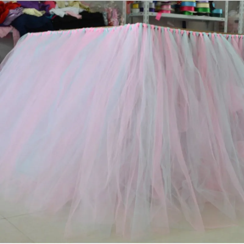 Tulle Table Skirt 91.5*80 cm for Wedding Decoration Home Textile