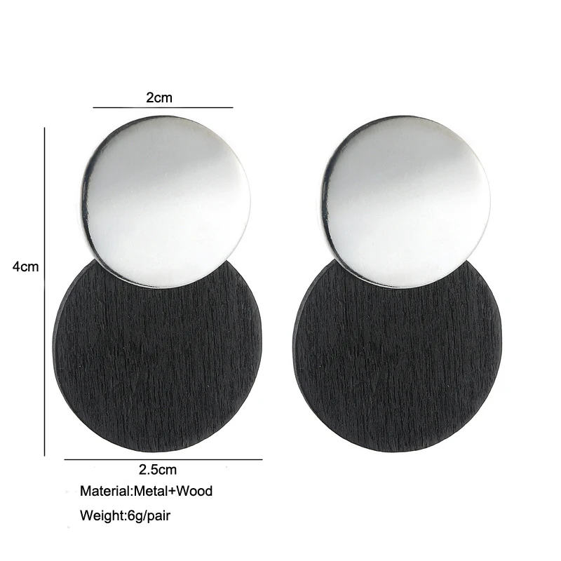 LOVBEAFAS Statement Earrings 2019 Fashion Metal Wooden Earrings For Women Gold And Silver Jewelry Ethnic Vintage Drop Earrings - Image 5