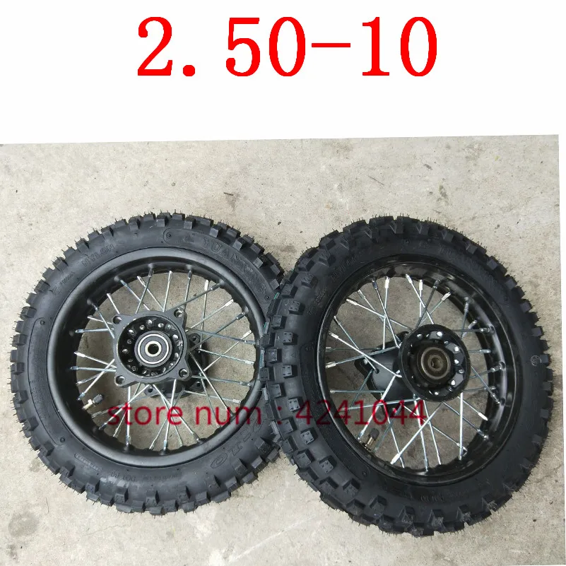 2,50-10 передние или задние диски шины колеса для трассы внедорожных грязевых велосипедов мотокросса мини 2,50-10 1" диски шины