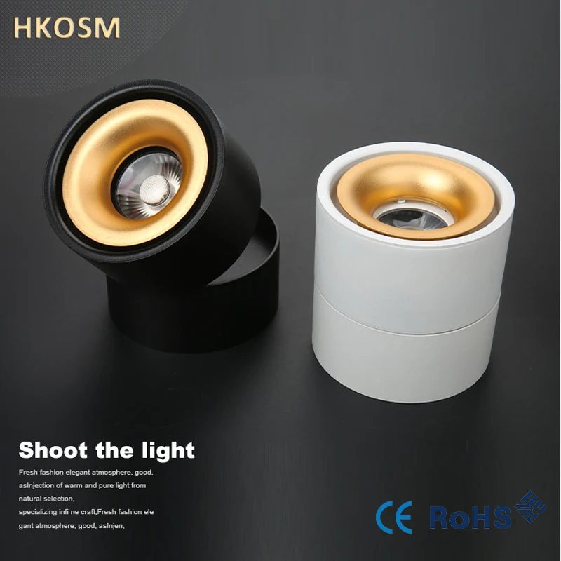 

5W 7W 12W LED surface mounted dimmable ceiling lamp 110-240V Foldable 360 degree rotatable COB Led spot Light