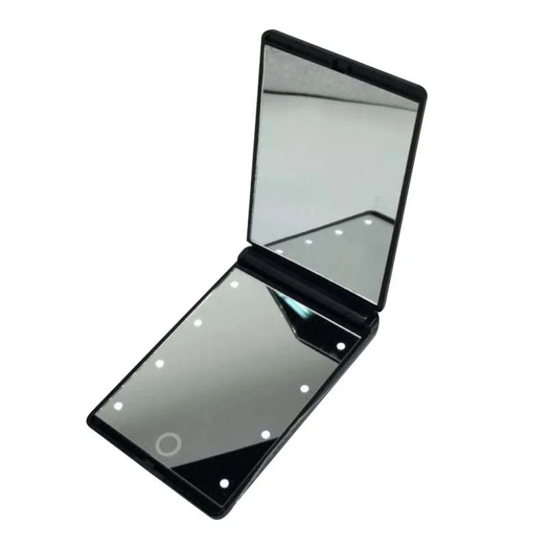 LED Lights Lamps Makeup Mirror Folding Portable Compact Pocket Hand