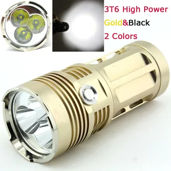 

3t6 LED Flashlight Torch 30w 3 x XM-L T6 6000 LM By 4 x 18650 Waterproof led Light lamp for Hunting Camping