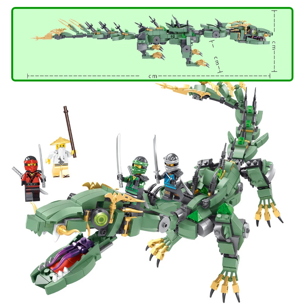 

Fit Legoness Ninjagoe 70612 Flying Green Ninja Mecha Set Dragon Minifigs Figures 574pcs Building Blocks Toys For Children Gifts