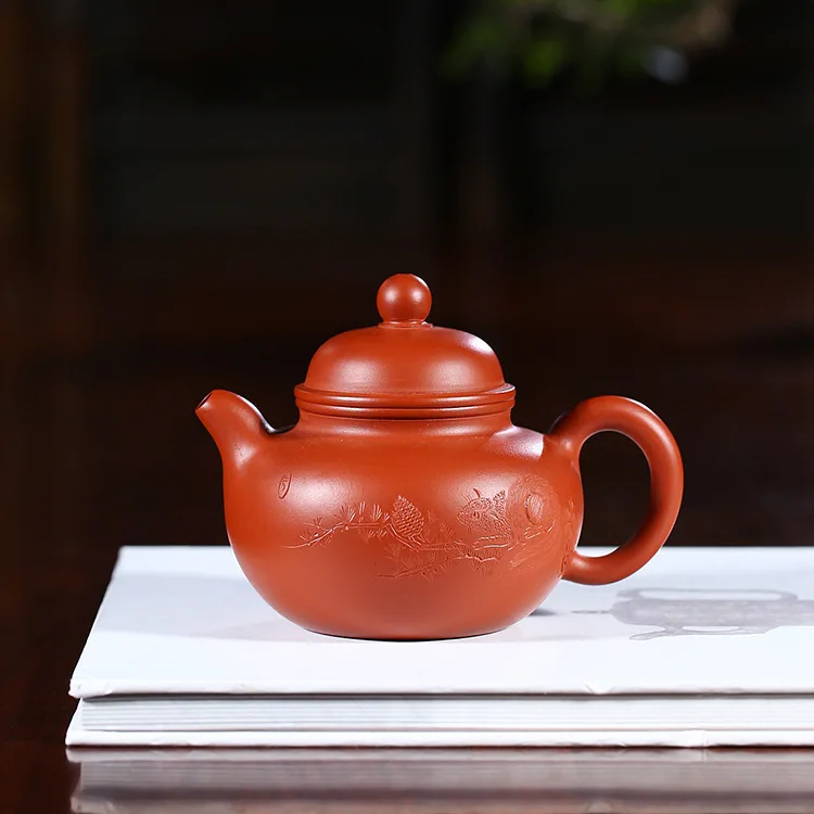 

Yixing Enameled Pottery Teapot Full Manual Raw Ore Zhu Mud Squirrel Kick The Ball Famous Fan Zi Hong Kung Fu Tea Have Teapot