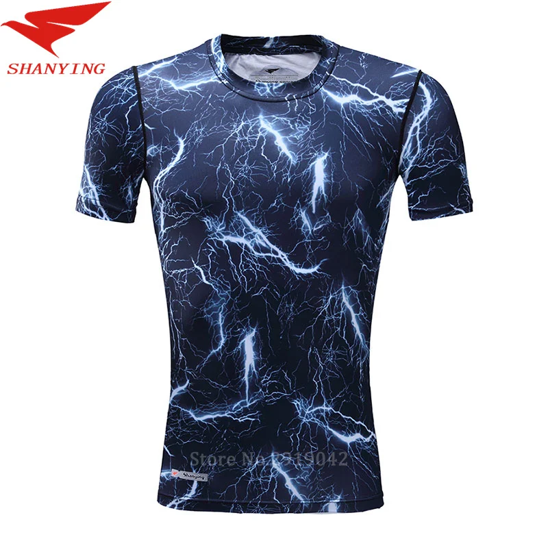2017 Running shirt summer Men Sports T Shirt Training Slim Fit Tights