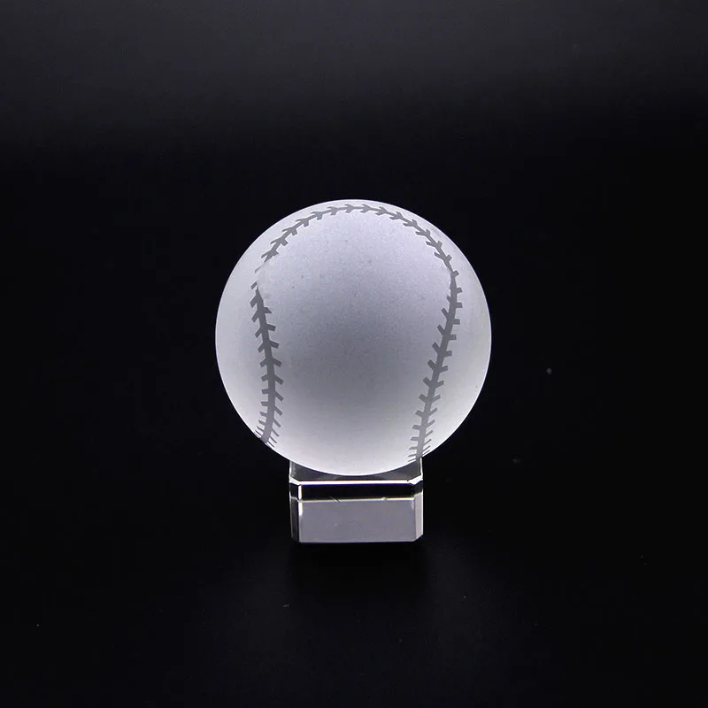 4 см кристалл кварца шар фэн-шуй пресс-папье Стекло ремесла каменные фигурки домашний декор украшения миниатюрный спортивный сувенир - Цвет: baseball