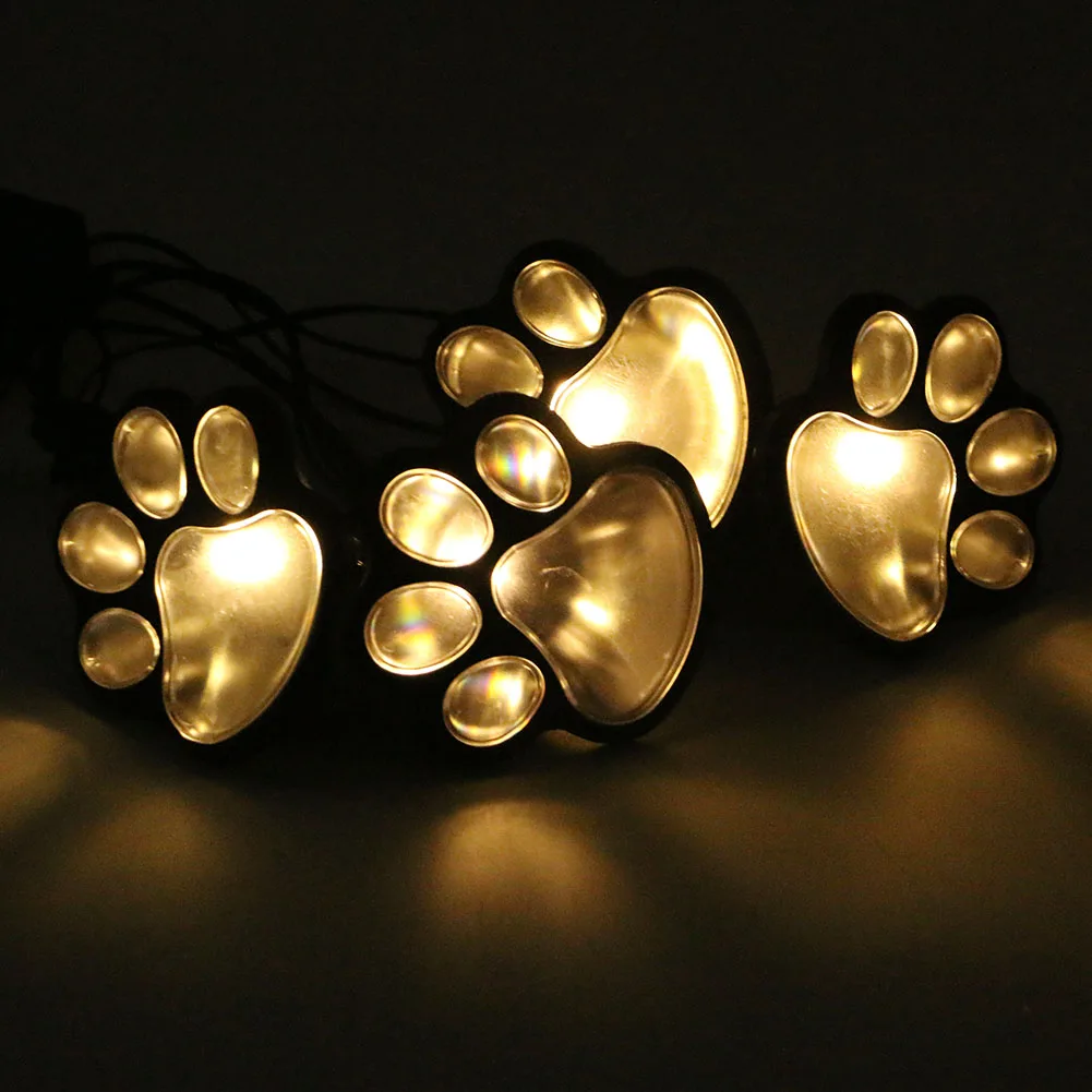 4 Led Animal Paw Print Lights Solar Landscape Garden Led Path Lights