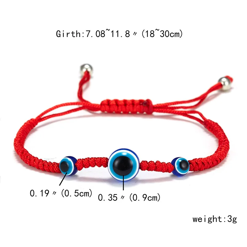 Турецкий Дурной глаз браслеты для женщин Красный String браслеты с амулетом Хамса плетёный браслет ручной работы браслет на удачу женские ювелирные изделия дружбы - Окраска металла: 3 eyes