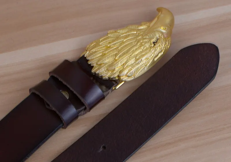 blue leather belt Eagle Designers Luxury Fashion Vintage Male Strap Brand Genuine Leather Belts for Men Punk Cowskin for Jeans Cintos Ceinture brown dress belt