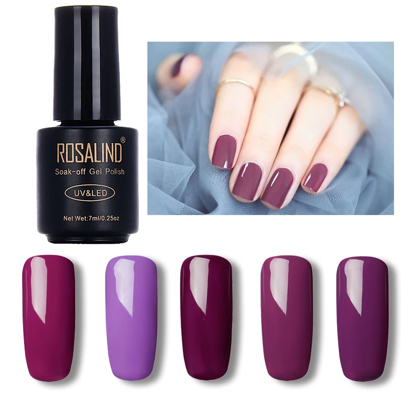 

Rosalind Brand Nail Gel Art for Women High Quality Professional 7ml Pigment Pink Nude Wine Red Gel Polish Nail UV LED