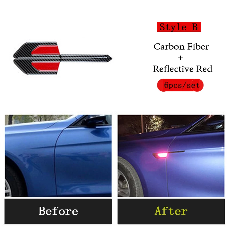 Atreus переднее крыло автомобиля углеродного волокна из углеродного волокна Стикеры для BMW F30 F10 E46 E39 E90 E60 F20 Mercedes W204 Audi A5 A6 C5 C6 A4 B7 - Название цвета: Style B Red