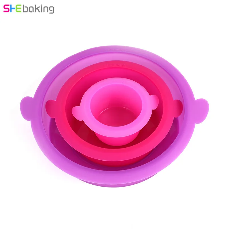 Shebaking 3 шт./компл. круглая силиконовая форма для пирога формы для выпечки прессформы 3D Sugarcraft Muffin Формы для помадки шоколада кекса Кондитерские инструмент