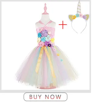 Детское платье-пачка с единорогом; пастельные радужные платья принцессы; вечерние платья для девочек; Детский карнавальный костюм; vestido de festa infantil