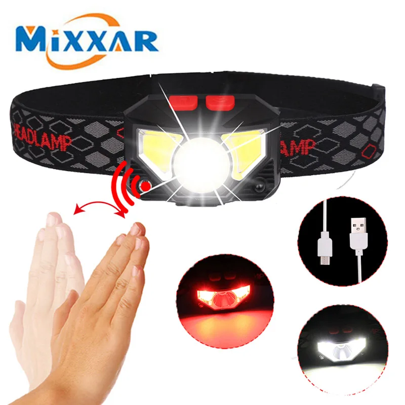 ZK20 Mini Motion Sensor LED Headlight Headlamp Dropshipping Rechargeable Built in battery Head Torch Lamp Fishing Camping Light | Освещение