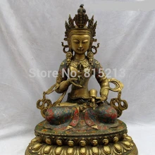 Bi001134 1" Тибет Буддизм Бронзовый перегородчатые Ваджра Ваджрадхара Ваджрабхайравы Статуя Будды