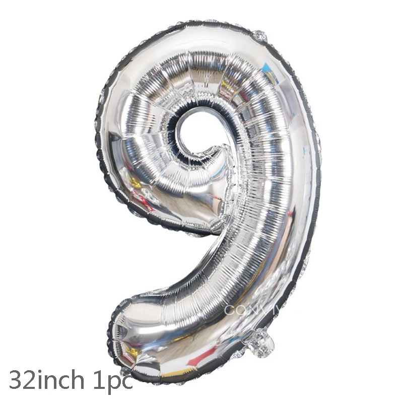 Серебряный звездный конфетти набор воздушных шаров фольга воздушные шары с дизайном «сердце» Свадебные украшения на день рождения Детские латексные шары принадлежности для мероприятий - Цвет: Silver-32inch-9