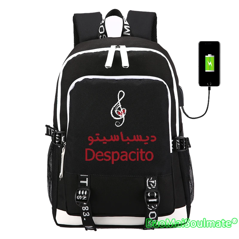 Латинской музыки Despacito мальчиков многофункциональная зарядка через USB рюкзак