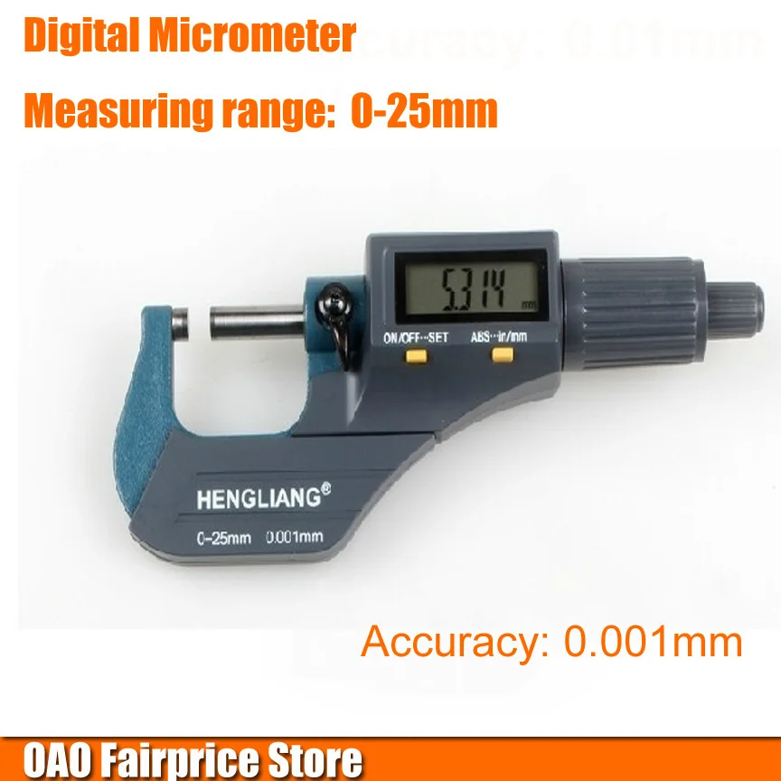Digital outside micrometer,Measuring range0 25mm,Free shipping